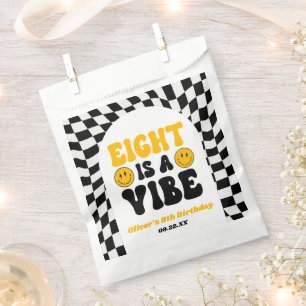 Eight Is A Vibe Retro Eighth 8th Birthday Party Favour Bag