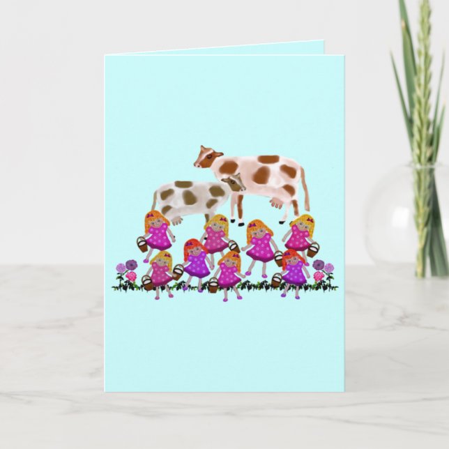 Eight Maids A Milking Cards (Front)
