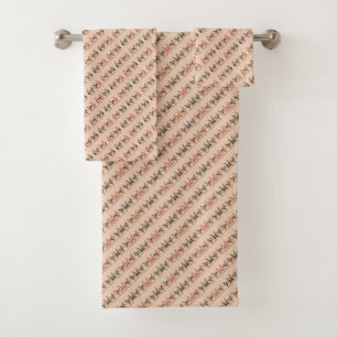 Eight Maids A Milking Cut-Out Stencil-Style 2 Bath Towel Set