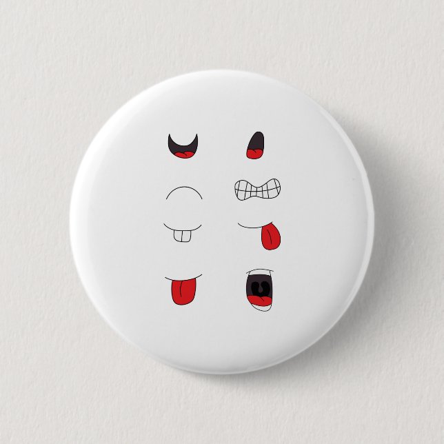 Eight Mouths Set Pack 2 Inch Round Button (Front)