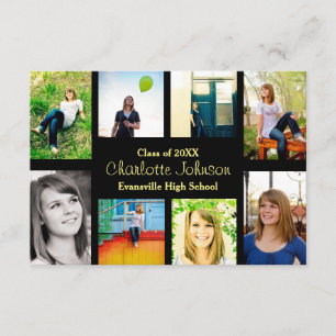 Eight/Nine Photos Black - 3x5 Grad Announcement