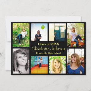 Eight/Nine Photos Graduation Announcement - Black