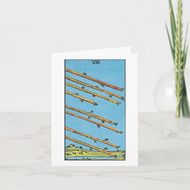 Eight of wands - Rider Waite Smith tarot Card (Front)