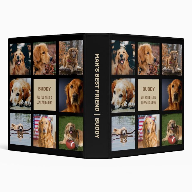 Eight Photo Collage Dog  Binder (Background)