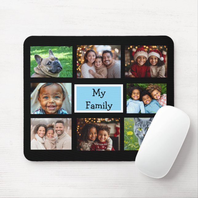 Eight Photo Template | Add your Pictures to this  Mouse Pad (With Mouse)