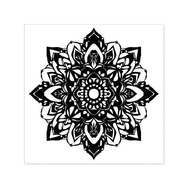 Eight Point Star Flower Mandala Self-inking Stamp (Design)