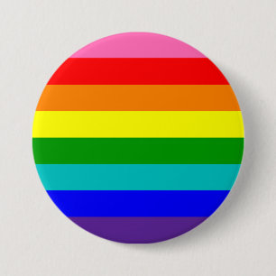Eight Stripe Rainbow Pride Flag 3 Inch Round Button
