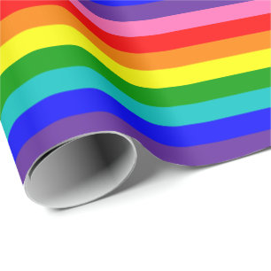 Eight Stripe Rainbow Pride Flag Horizontal Wrapping Paper
