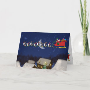 Eight Tiny Penguins Greeting Card