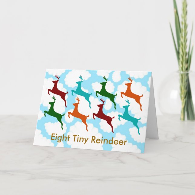 Eight Tiny Reindeer Holiday Card (Front)