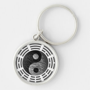 Eight Trigrams Yin Yang Embossed-Like Dragon Keychain