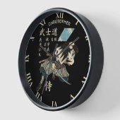 Eight Virtues Samurai Bushido Japanese Language Clock (Angle)