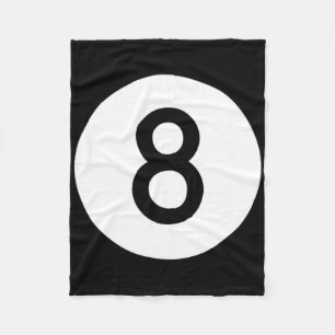 Eightball Black Number Eight Pool Snooker Ball Fleece Blanket