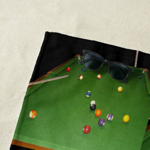 Eightball Table Cues And Balls, Beach Towel