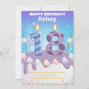 Eighteen year old Happy Birthday card
