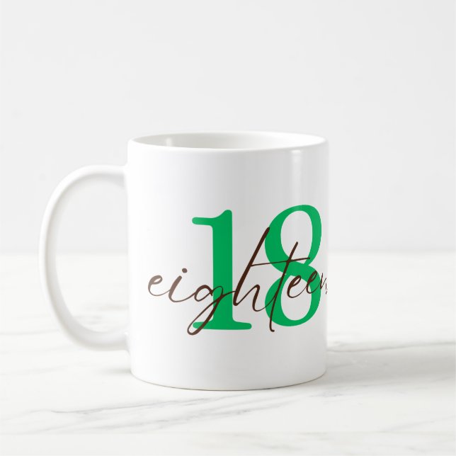 Eighteenth 18 Year Anniversary Personalization Coffee Mug (Left)
