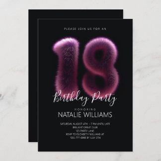 Eighteenth birthday invitation