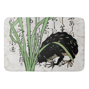 Eighteenth Century Japanese Botanical Frog Toad Bath Mat