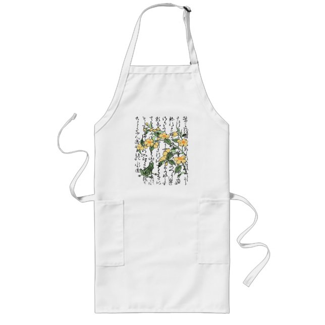 Eighteenth Century Japanese Botanical Frog Toad  Long Apron (Front)