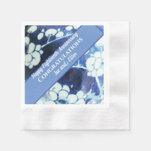 Eighteenth Wedding Anniversary  Napkin
