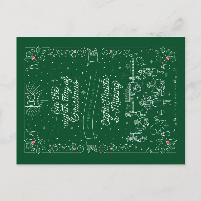 EIGHTH DAY OF CHRISTMAS / Christmas Postcard (Front)