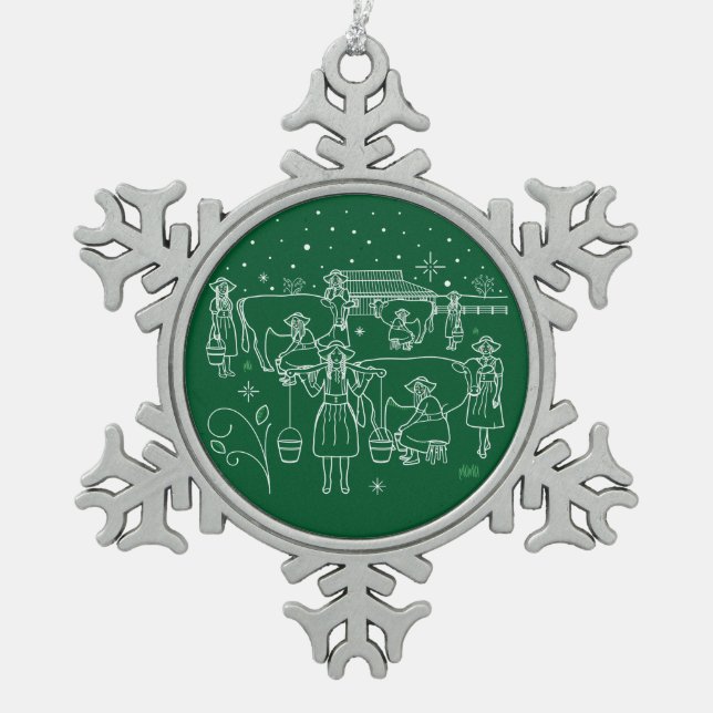 EIGHTH DAY OF CHRISTMAS / Snowflake Ornament (Front)