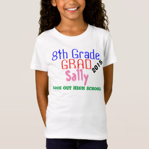Eighth Grade Graduation Colourful Name Humour T-Shirt