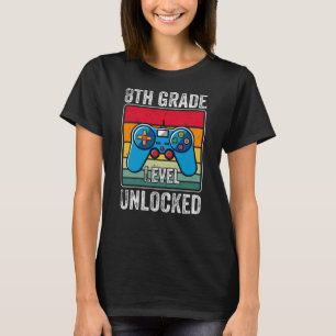 Eighth Grade Level Unlocked Video Game Kids Gift T-Shirt