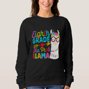 Eighth Grade No Prob Llama Back To School First Da Sweatshirt