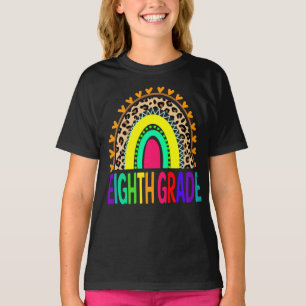 Eighth Grade Rainbow Leopard Back To School T-Shirt