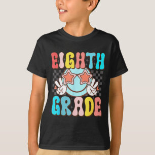 Eighth grade retro groovy smile face 8th grade T-Shirt