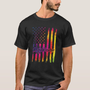 Eighth Grade Teacher Us Flag 8th Grade Squad T-Shirt