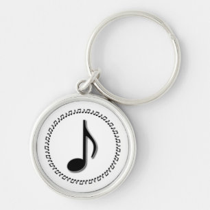 Eighth Note Music Design Keychain