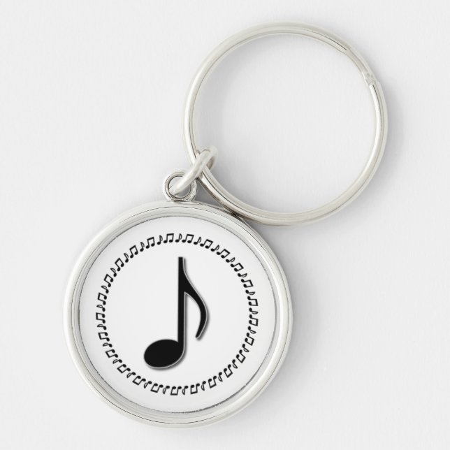 Eighth Note Music Design Keychain (Front)