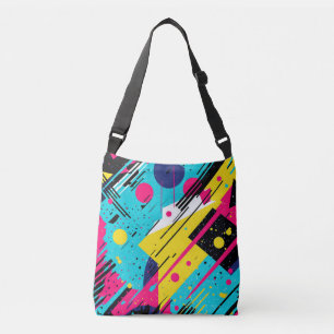 Eighties 80's Retro Geometric Pattern Crossbody Bag