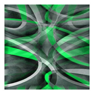 Eighties Chic Succulant Green and Grey Abstract Pa Photo Print