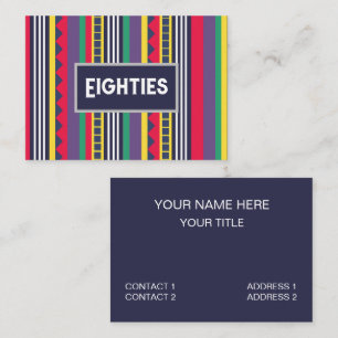 Eighties Colourful Stripes 80s Business Card