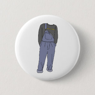 Eighties Fashion Aesthetic Grey Overalls Button