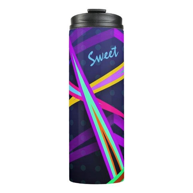 Eighties Fun Dark Vaporwave Style Design Thermal Tumbler (Front)