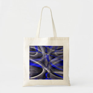 Eighties Groovy Royal Blue and Grey Arched Line Pa Tote Bag