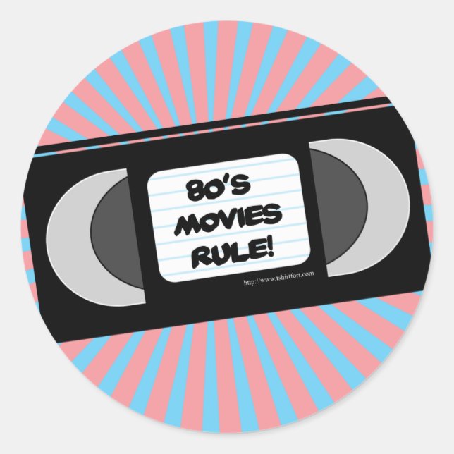 Eighties Movies Rule Classic Round Sticker (Front)