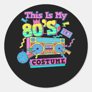 Eighties Music 1980s Generation 80s Costume Party  Classic Round Sticker