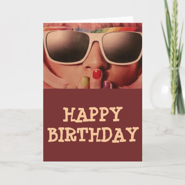 Eighties retro fashion birthday card (Front)