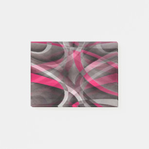 Eighties Rose Pink and Grey Funky Pattern Post-it Notes