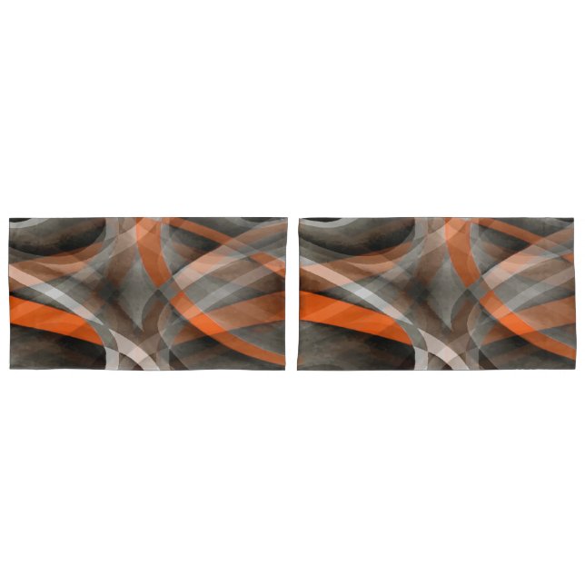 Eighties Vibes Burned Orange and Grey Layered Curv Pillowcase (Front-Set)
