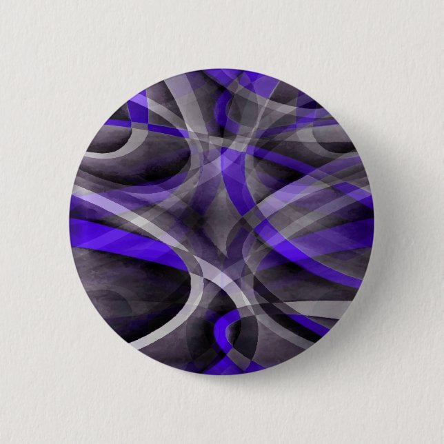 Eighties Vibes Violet Blue and Grey Funky Pattern 2 Inch Round Button (Front)