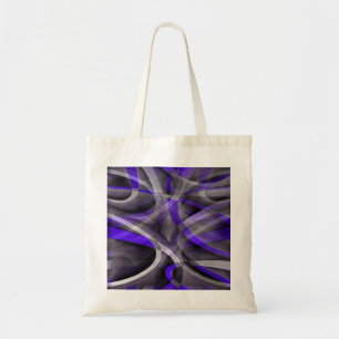 Eighties Vibes Violet Blue and Grey Funky Pattern Tote Bag