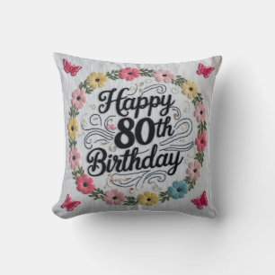 Eighty and Elegant” Throw Pillow: Celebrate a Mile Pillow