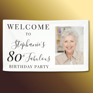 Eighty and Fabulous 80th Birthday Party Photo Banner
