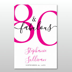 Eighty and Fabulous Pink 80th Birthday Party  Poster